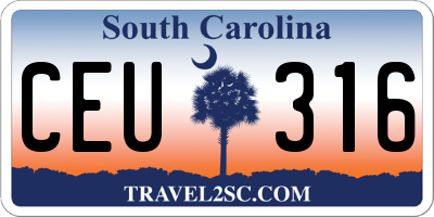 SC license plate CEU316