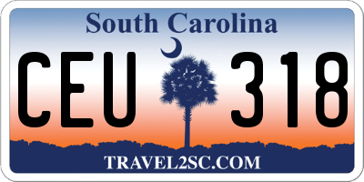 SC license plate CEU318