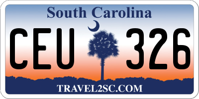 SC license plate CEU326