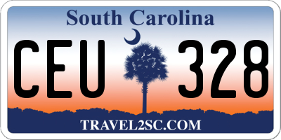SC license plate CEU328