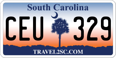 SC license plate CEU329