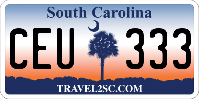 SC license plate CEU333