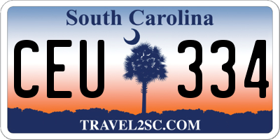 SC license plate CEU334