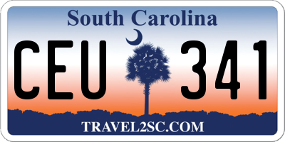 SC license plate CEU341