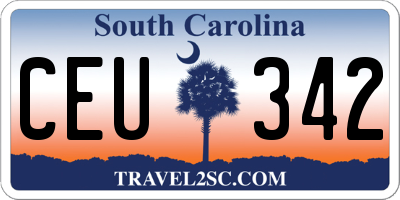 SC license plate CEU342