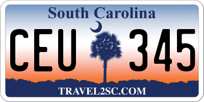 SC license plate CEU345