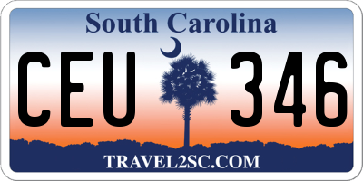 SC license plate CEU346