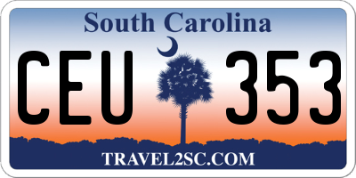 SC license plate CEU353