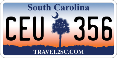 SC license plate CEU356