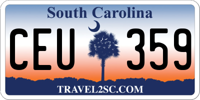 SC license plate CEU359