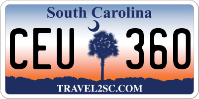 SC license plate CEU360