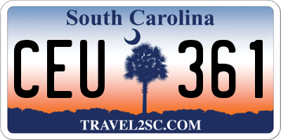 SC license plate CEU361