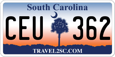 SC license plate CEU362