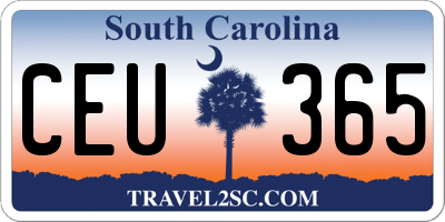 SC license plate CEU365