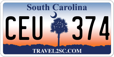 SC license plate CEU374