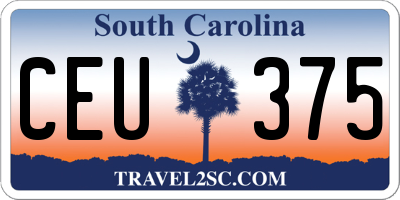 SC license plate CEU375