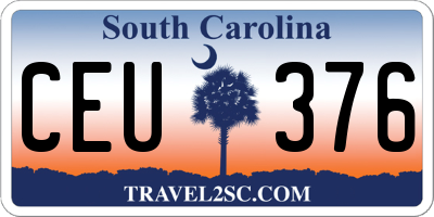 SC license plate CEU376