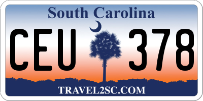 SC license plate CEU378