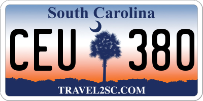 SC license plate CEU380