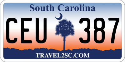 SC license plate CEU387