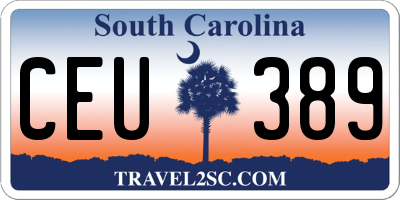 SC license plate CEU389
