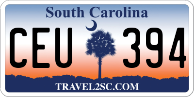 SC license plate CEU394