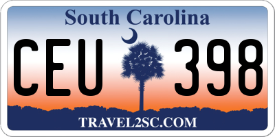 SC license plate CEU398