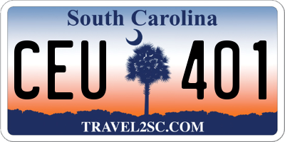 SC license plate CEU401