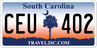 SC license plate CEU402