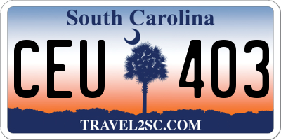 SC license plate CEU403