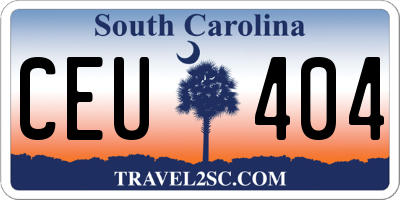SC license plate CEU404