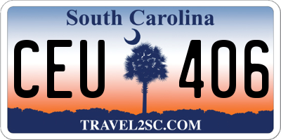 SC license plate CEU406