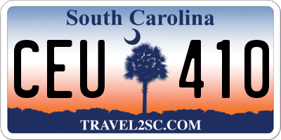 SC license plate CEU410