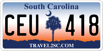 SC license plate CEU418
