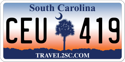 SC license plate CEU419