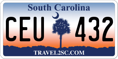 SC license plate CEU432