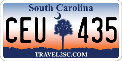 SC license plate CEU435