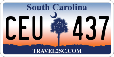 SC license plate CEU437
