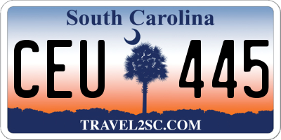 SC license plate CEU445