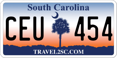 SC license plate CEU454