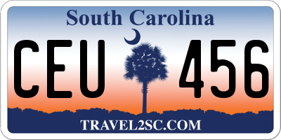 SC license plate CEU456