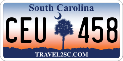 SC license plate CEU458
