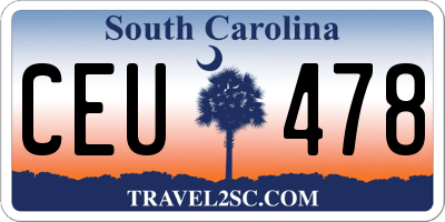 SC license plate CEU478