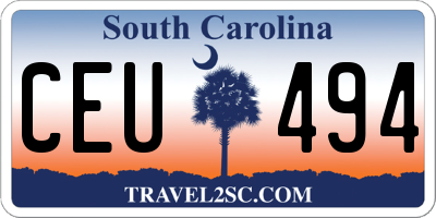 SC license plate CEU494