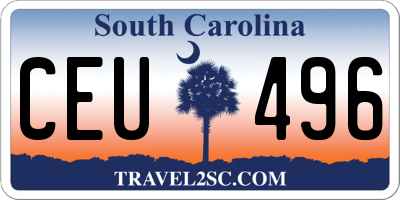 SC license plate CEU496