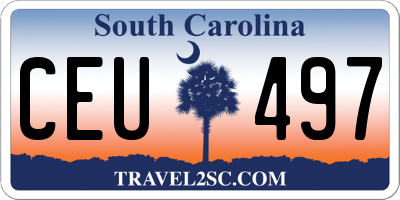 SC license plate CEU497
