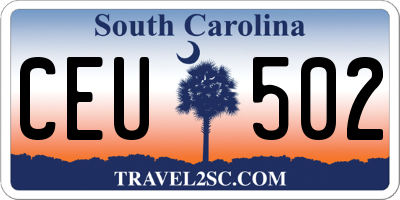 SC license plate CEU502