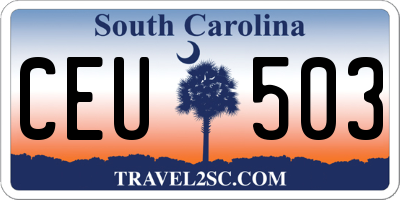 SC license plate CEU503