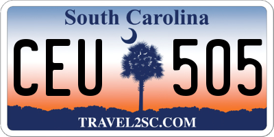 SC license plate CEU505