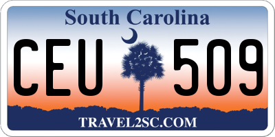 SC license plate CEU509